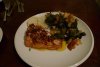 Grey Barred Cod (Bacalao Fresco) with chilli and onion sauce, served with braised silverbeet and potatoes